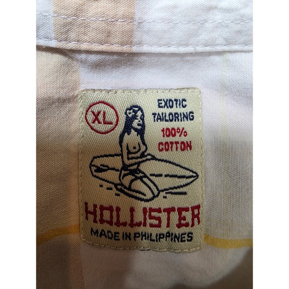 Hollister Mens XL Plaid Short Sleeve Button Up Shirt Exotic Tailoring  /A126 - Picture 7 of 7